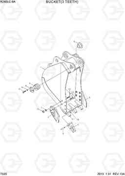 7320 BUCKET(3 TEETH) R260LC-9A, Hyundai