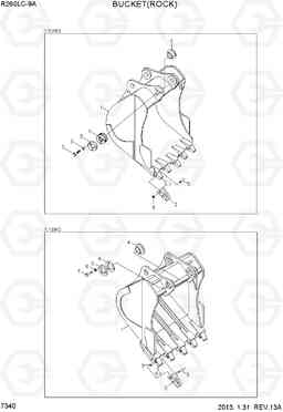 7340 BUCKET(ROCK) R260LC-9A, Hyundai