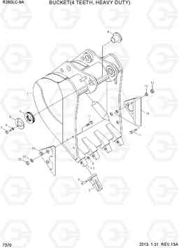 7370 BUCKET(4 TEETH, HEAVY DUTY) R260LC-9A, Hyundai