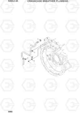 9080 CRANKCASE BREATHER PLUMBING R260LC-9A, Hyundai