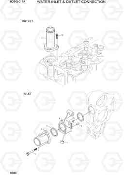 9580 WATER INLET & OUTLET CONNECTION R260LC-9A, Hyundai