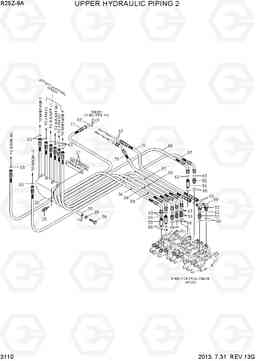 3110 UPPER HYDRAULIC PIPING 2 R25Z-9A, Hyundai