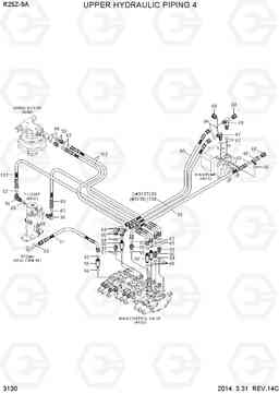 3130 UPPER HYDRAULIC PIPING 4 R25Z-9A, Hyundai