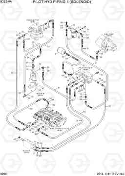 3260 PILOT HYD PIPING 4 (SOLENOID) R25Z-9A, Hyundai