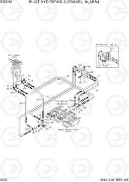 3270 PILOT HYD PIPING 5 (TRAVEL, ALARM) R25Z-9A, Hyundai