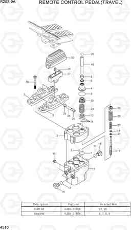 4510 REMOTE CONTROL PEDAL(TRAVEL) R25Z-9A, Hyundai