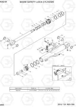 4602 BOOM SAFETY LOCK CYLINDER R25Z-9A, Hyundai