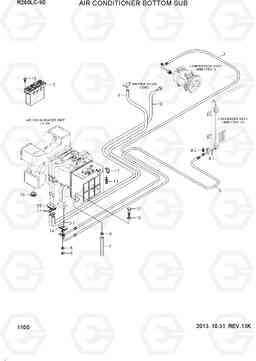 1100 AIR CONDITIONER BOTTOM SUB R260LC-9S, Hyundai