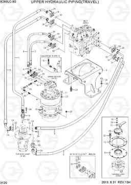 3120 UPPER HYD PIPING(TRAVEL) R260LC-9S, Hyundai