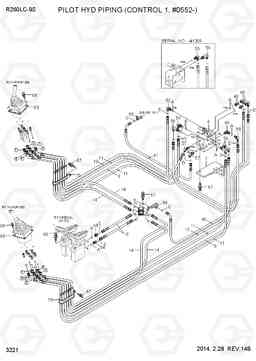 3221 PILOT HYD PIPING(CONTROL 1, #0552-) R260LC-9S, Hyundai