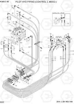 3222 PILOT HYD PIPING(CONTROL 2, #0552-) R260LC-9S, Hyundai