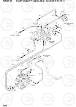 3240 PILOT HYD PIPING(BASE 2, CLUSTER TYPE 1) R260LC-9S, Hyundai