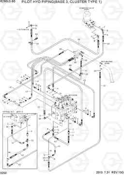 3250 PILOT HYD PIPING(BASE 3, CLUSTER TYPE 1) R260LC-9S, Hyundai