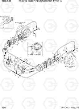 3300 TRAVEL HYD PIPING(T/MOTOR TYPE 1) R260LC-9S, Hyundai