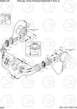 3310 TRAVEL HYD PIPING(T/MOTOR TYPE 3) R260LC-9S, Hyundai