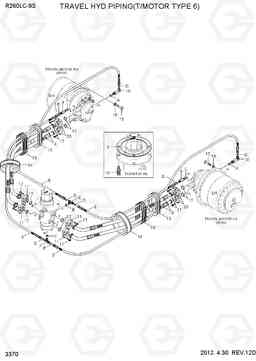 3370 TRAVEL HYD PIPING(T/MOTOR TYPE 6) R260LC-9S, Hyundai