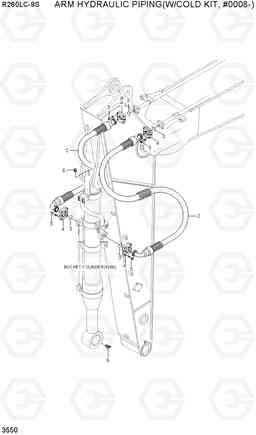 3550 ARM HYDRAULIC PIPING(W/COLD KIT, #0008-) R260LC-9S, Hyundai