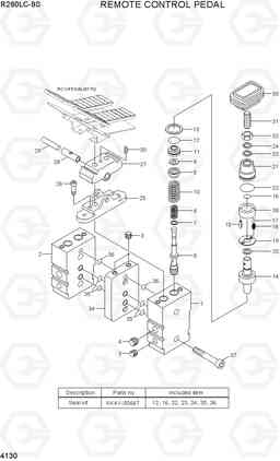 4130 REMOTE CONTROL PEDAL R260LC-9S, Hyundai