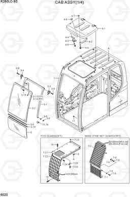 6020 CAB ASSY(1/4) R260LC-9S, Hyundai