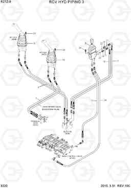 3220 RCV HYD PIPING 3 R27Z-9, Hyundai