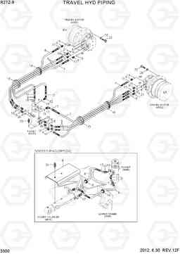 3300 TRAVEL HYD PIPING R27Z-9, Hyundai