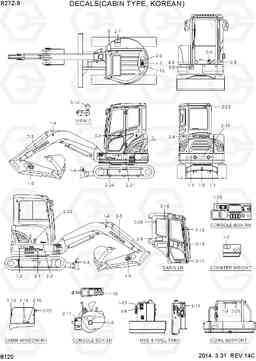 8120 DECALS(CABIN TYPE, KOREAN, #0622-) R27Z-9, Hyundai