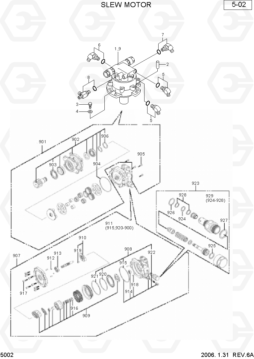 5002 SLEW MOTOR R28-7, Hyundai