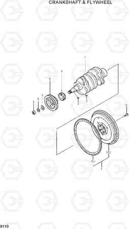 9110 CRANKSHAFT & FLYWHEEL R28-7, Hyundai