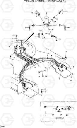 2081 TRAVEL HYDRAULIC PIPING(LC) R280LC, Hyundai