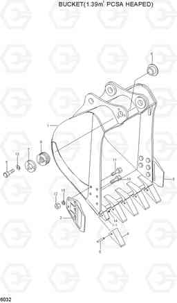 6032 BUCKET(1.39㎥ PCSA HEAPED) R280LC, Hyundai