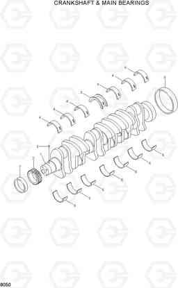 8050 CRANKSHAFT & MAIN BEARINGS R280LC, Hyundai