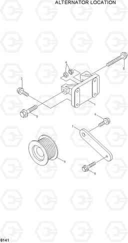 8141 ALTERNATOR LOCATION 1 R280LC, Hyundai