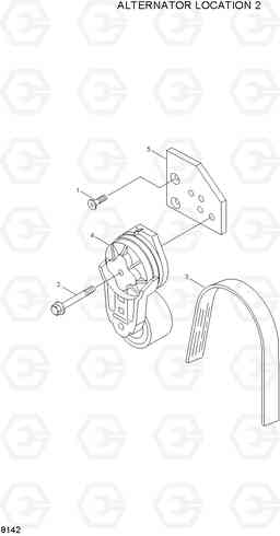 8142 ALTERNATOR LOCATION 2 R280LC, Hyundai