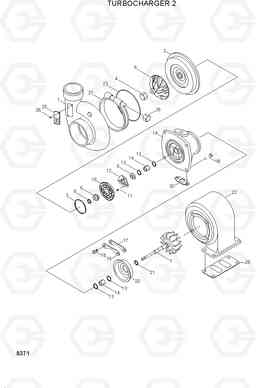 8371 TURBOCHARGER 2 R280LC, Hyundai