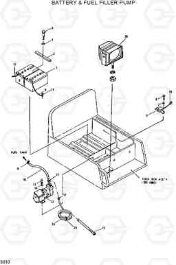 3010 BATTERY & FUEL FILLER PUMP R290LC, Hyundai