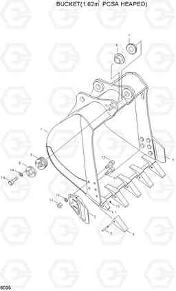 6035 BUCKET(1.62㎥ PCSA HEAPED) R290LC, Hyundai