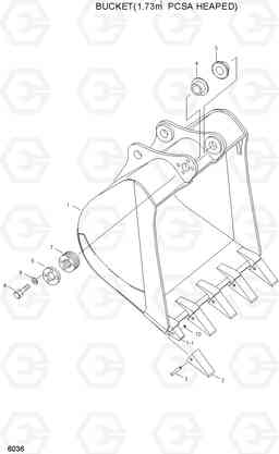 6036 BUCKET(1.73㎥ PCSA HEAPED) R290LC, Hyundai