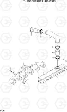 8420 TUBOCHARGER LOCATION R290LC, Hyundai