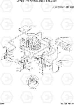 2044 UPPER HYD PIPING(-#1061, BREAKER) R290LC-3, Hyundai