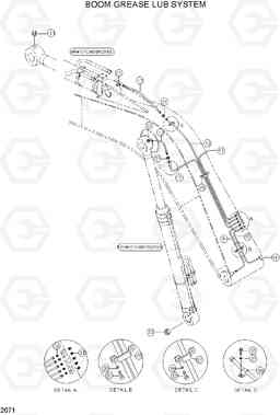 2071 BOOM GREASE LUB SYSTEM R290LC-3, Hyundai