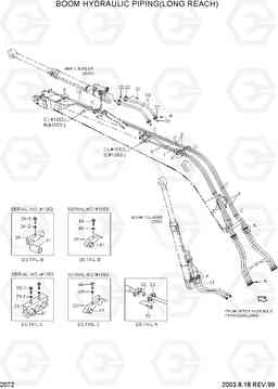 2072 BOOM HYD PIPING(LONG REACH) R290LC-3, Hyundai