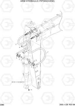 2080 ARM HYD PIPING(3.05M) R290LC-3, Hyundai