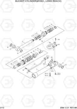 2172 BUCKET CYLINDER(#1082-, LONG REACH) R290LC-3, Hyundai