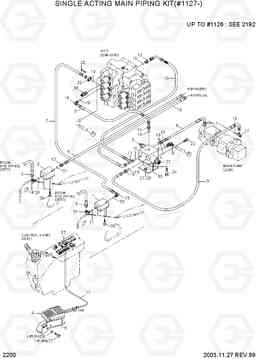 2200 SINGLE ACTING MAIN PIPING KIT(#1127-) R290LC-3, Hyundai