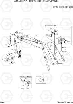 2210 ATTACH PIPING KIT(#1127-, S & D/ACTING) R290LC-3, Hyundai