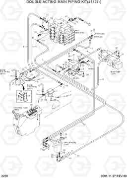 2220 DOUBLE ACTING MAIN PIPING KIT(#1127-) R290LC-3, Hyundai