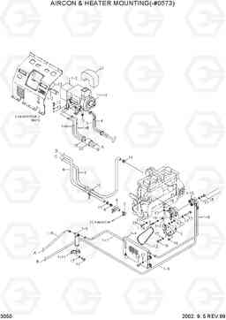 3050 AIRCON & HEATER MOUNTING(-#0573) R290LC-3, Hyundai