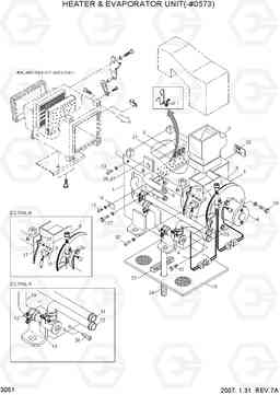 3051 HEATER & EVAPORATOR UNIT(-#0573) R290LC-3, Hyundai