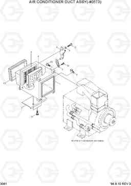 3061 AIR CONDITIONER DUCT ASSY(-#0573) R290LC-3, Hyundai