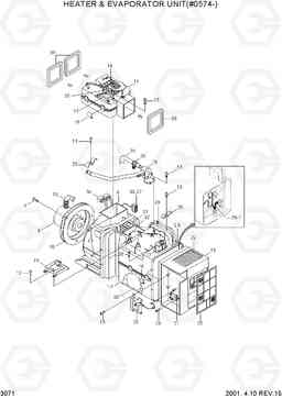 3071 HEATER & EVAPORATOR UNIT(#0574-) R290LC-3, Hyundai